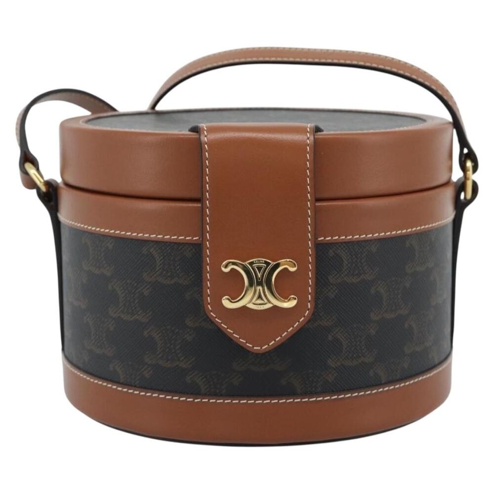 Celine Macadam Triomphe Tambour Shoulder Bag Black